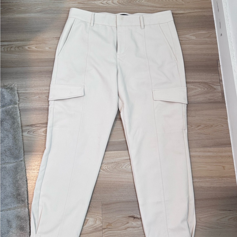 Womens Cream Cargo Pants